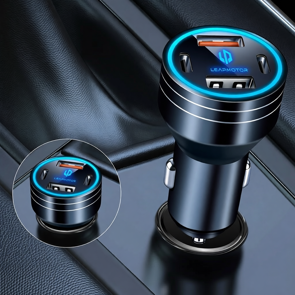 Leapmotor Car Charger 400W 4-Port USB C Fast Charge Adapter
