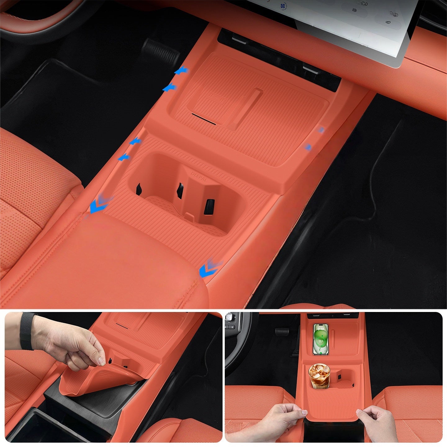 Custom Center Console Silicone Mat Set for Deepal S05 - Anti-Slip Protection Mat
