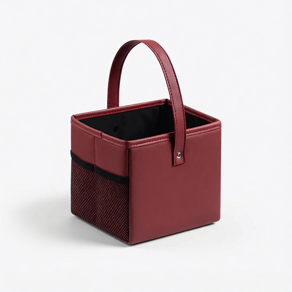 Foldable Car Trash Can for Leapmotor Portable PU Leather Storage