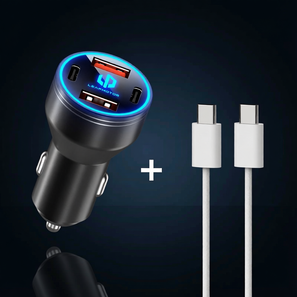 Leapmotor Car Charger 400W 4-Port USB C Fast Charge Adapter