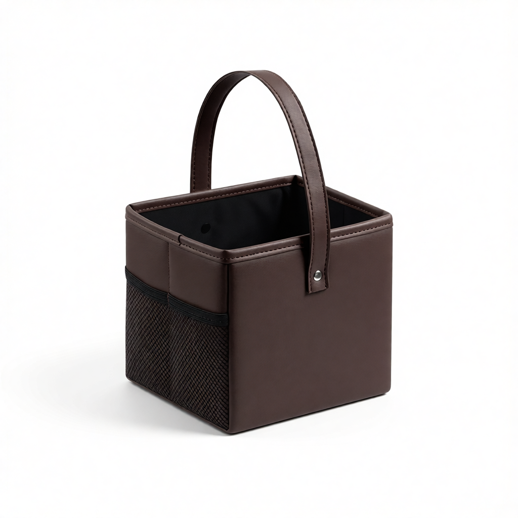 Foldable Car Trash Can for Leapmotor Portable PU Leather Storage