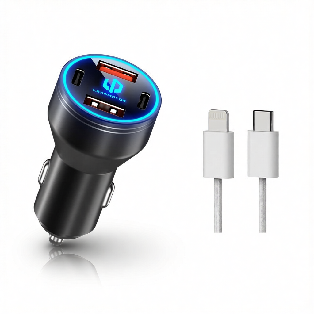 Leapmotor Car Charger 400W 4-Port USB C Fast Charge Adapter