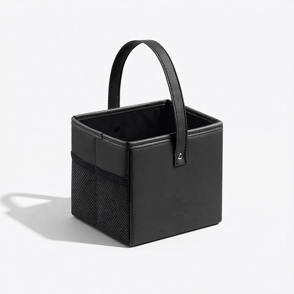 Foldable Car Trash Can for Leapmotor Portable PU Leather Storage