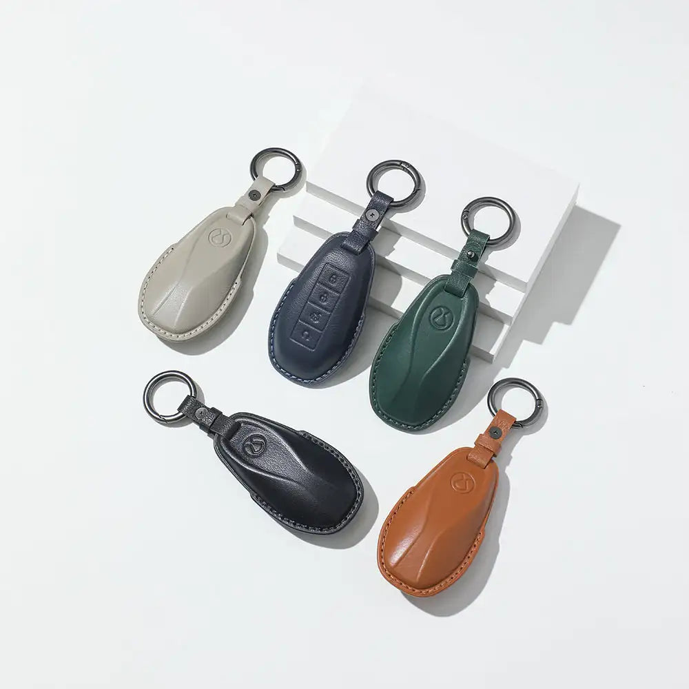 Luxury Leather Car Key Case Cover Fob Shell for Denza B5/B8 BYD2