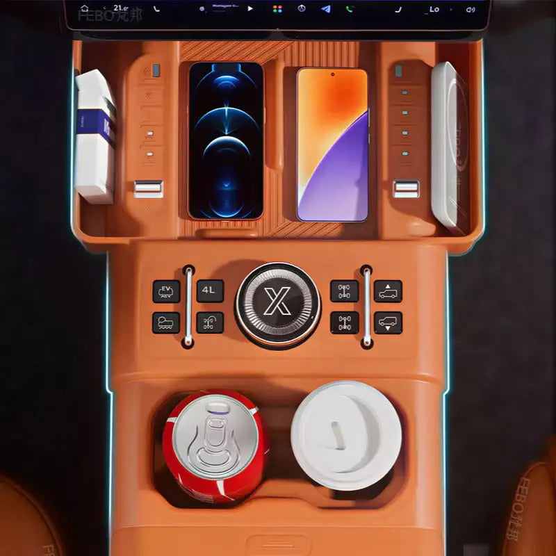 Jetour G700 Charging Silicone Pad Storage Case with Lower Storage Compartment