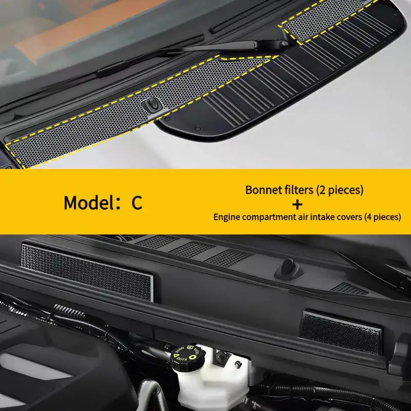 Insect screen for bonnet air intake suitable for Jetour G700