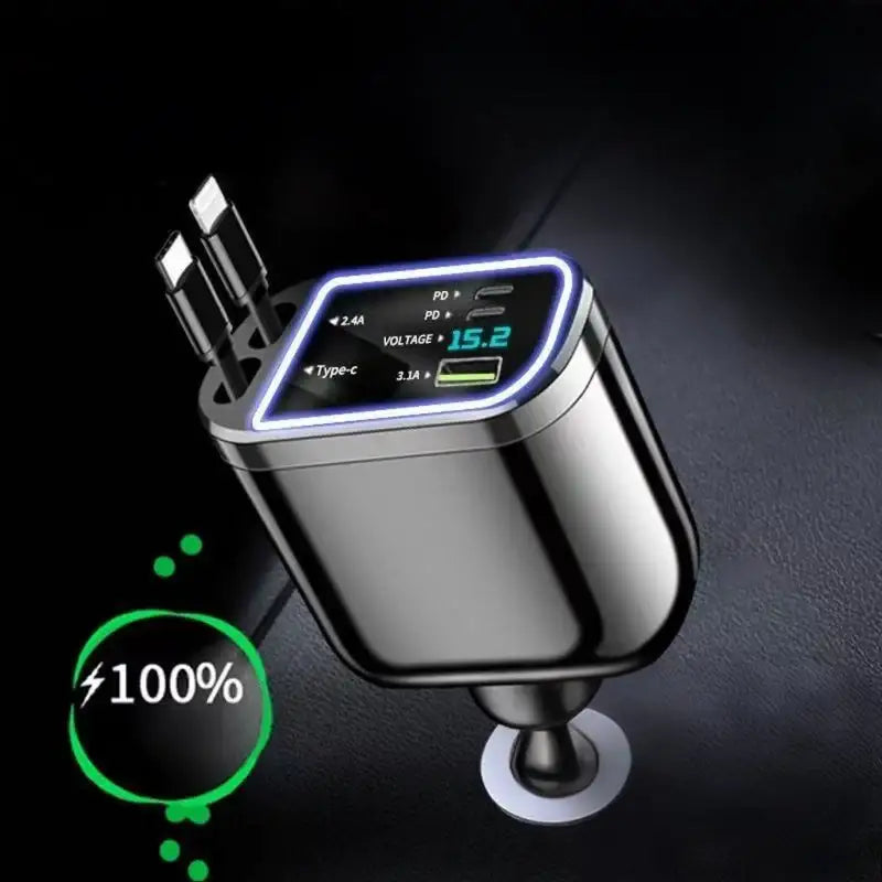 High-Power Retractable Car Charger
