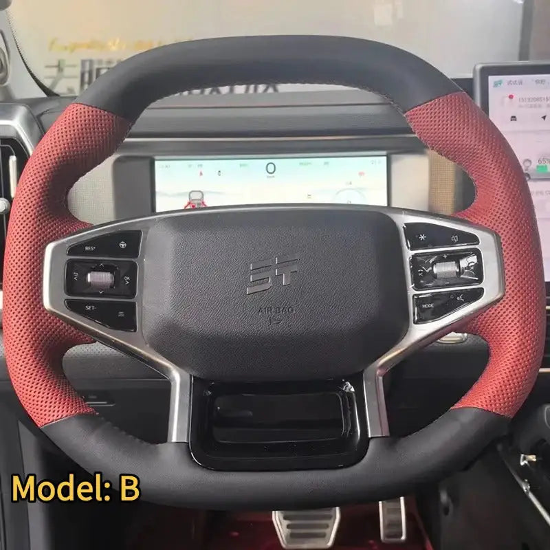 Genuine Leather Handmade Steering Wheel Cover for Chery Jetour T2 & Jetour T2 PHEV CHERY1