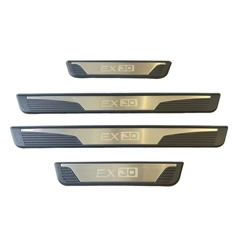 Custom Door Sill Protector Strips for Volvo EX30 EX40 EX60 -Stainless Steel & ABS