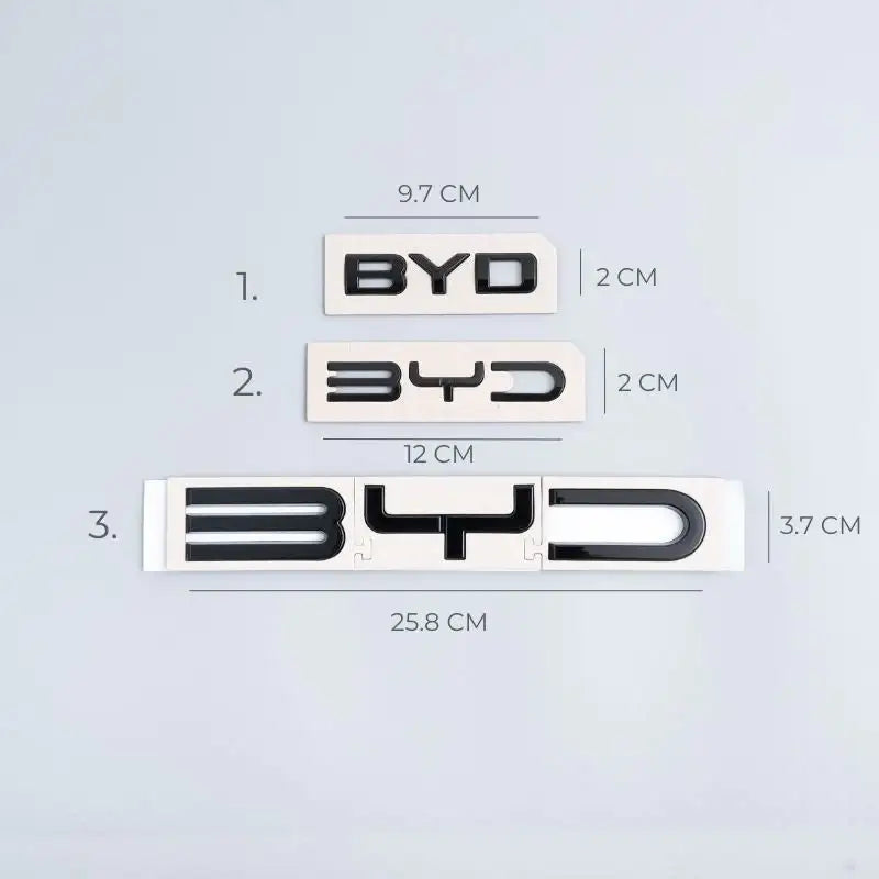 Rear Bumper Glossy Black Badges LOGO for BYD BYD2