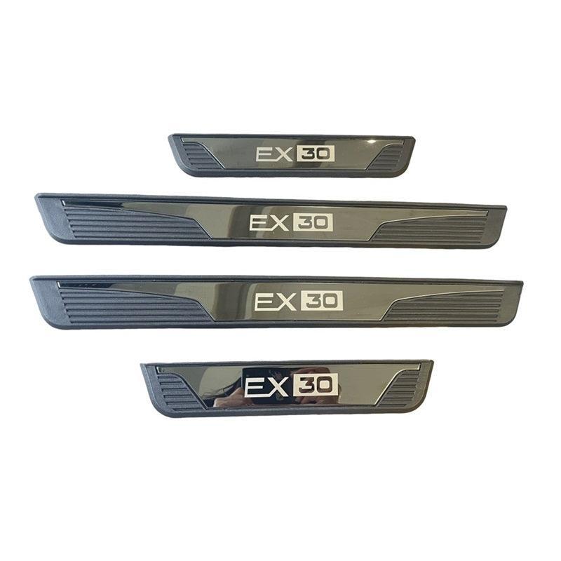 Custom Door Sill Protector Strips for Volvo EX30 EX40 EX60 -Stainless Steel & ABS
