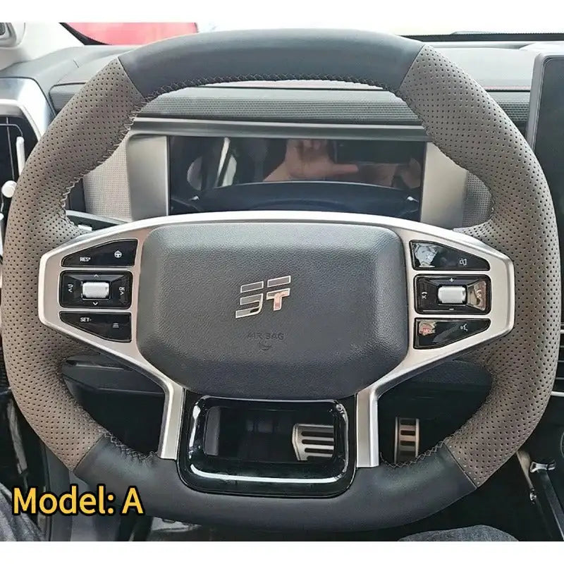 Genuine Leather Handmade Steering Wheel Cover for Chery Jetour T2 & Jetour T2 PHEV CHERY5