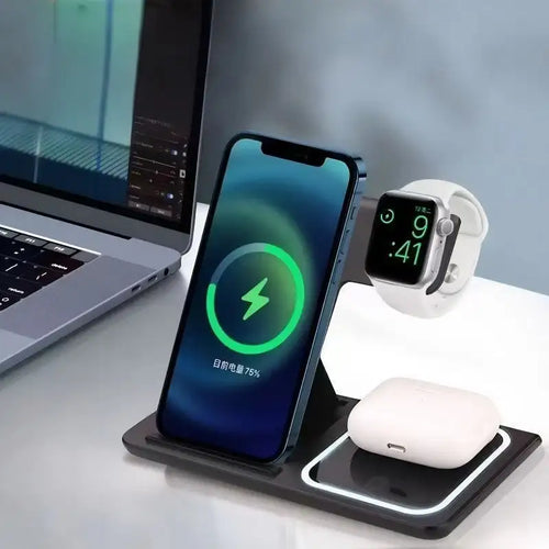 3-IN-1 Foldable Wireless Charger for Mobile Phones, Apple Watches & Bluetooth Headsets CHERY2