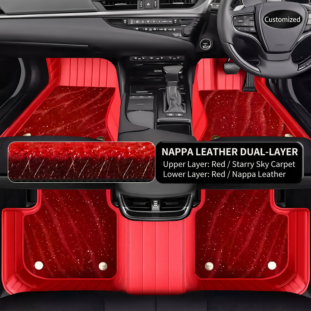 For Geely EX5 2025 2026 Custom Nappa Leather Car Floor Mats Double Layer Waterproof Anti Slip Carpets LHD RHD Accessories