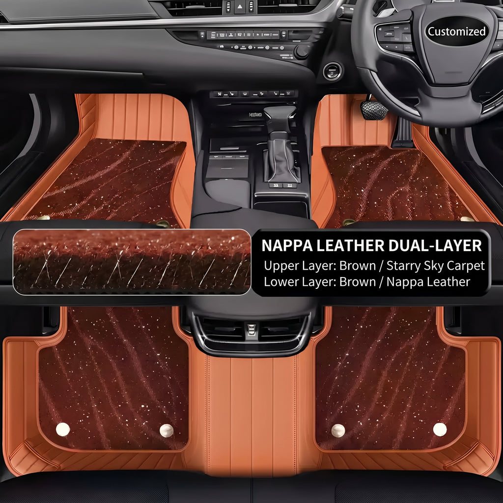For Geely EX5 2025 2026 Custom Nappa Leather Car Floor Mats Double Layer Waterproof Anti Slip Carpets LHD RHD Accessories