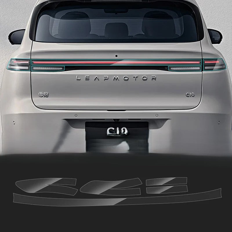 Leapmotor C10 TPU Headlight & Taillight Protective Film 鈥?Clear Anti-Scratch Cover 2024-2025
