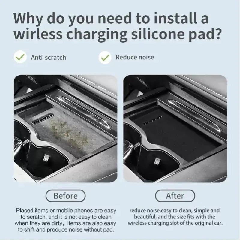 Non-slip silicone mat for car charging place for Chery Omoda CHERY3
