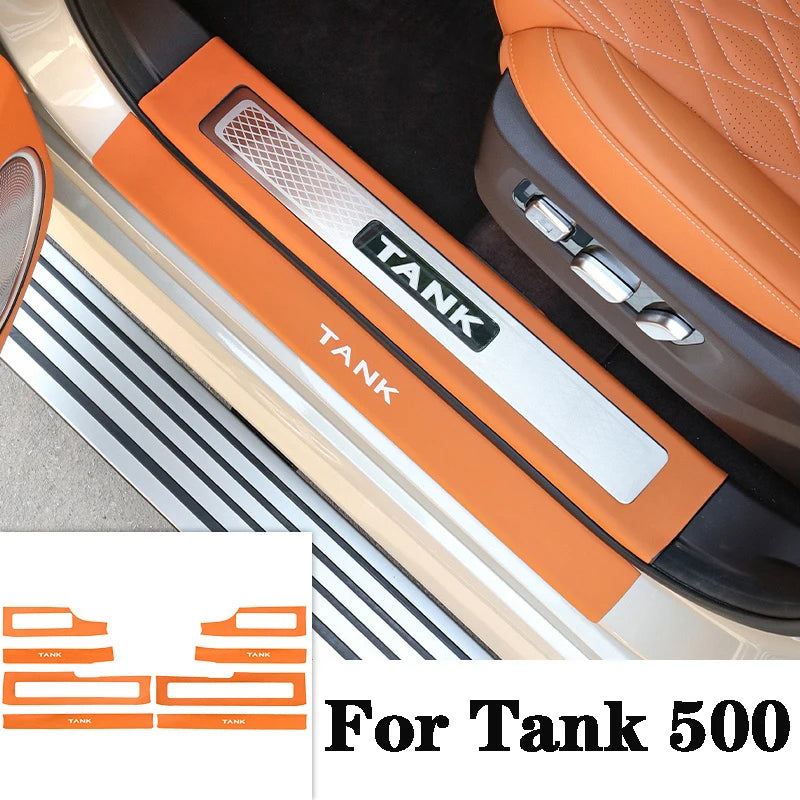 ForGWM Great Wall Tank 500 TANK 500 Leather Threshold Strip Interior Modification Welcome Pedal Decorative Accessories