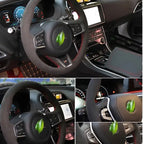Hand-stitched tumbled leather steering wheel cover CHERY3