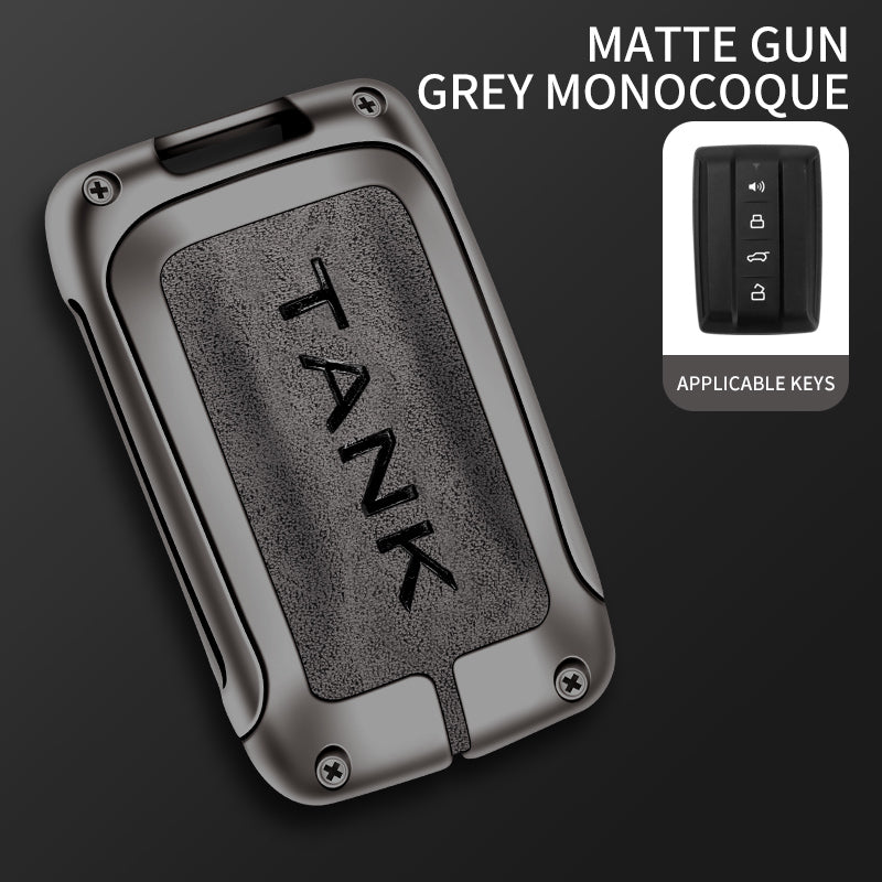 Zinc Alloy Leather TPU Car Remote Key Case Key Chain For Great Wall GWM WEY Tank 300 500 Accessory