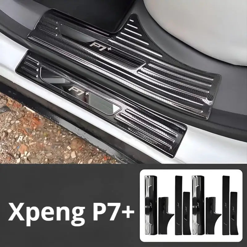 小鵬P7+前後門汽車踏板防踢保護條 行李箱保護條