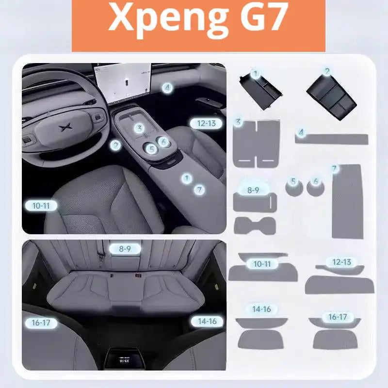 小鵬G7 全車內裝保護墊+收納盒