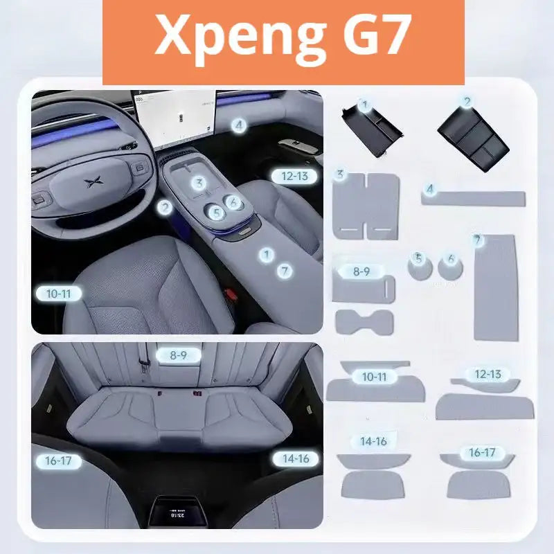 小鵬G7 全車內裝保護墊+收納盒