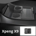 小鵬X9中控台下部收納盒
