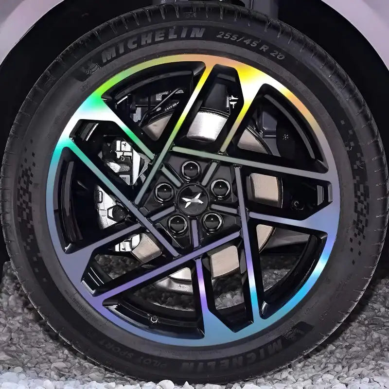 Autocolante de Modificação Blackout para Tampas das Rodas XPeng P7+ (5 Rodas)