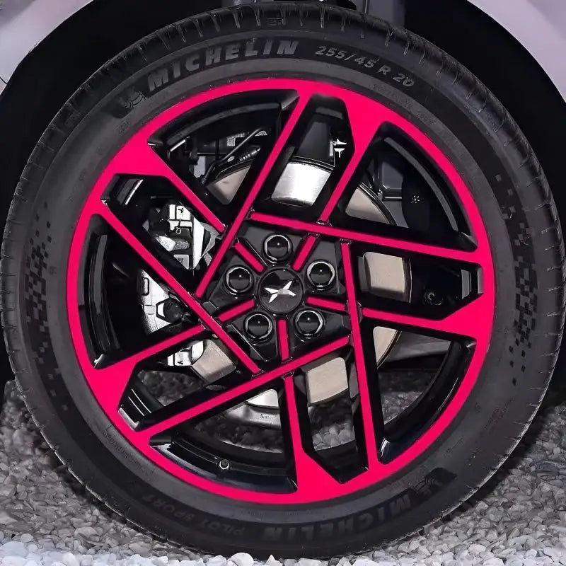 Autocolante de Modificação Blackout para Tampas das Rodas XPeng P7+ (5 Rodas)