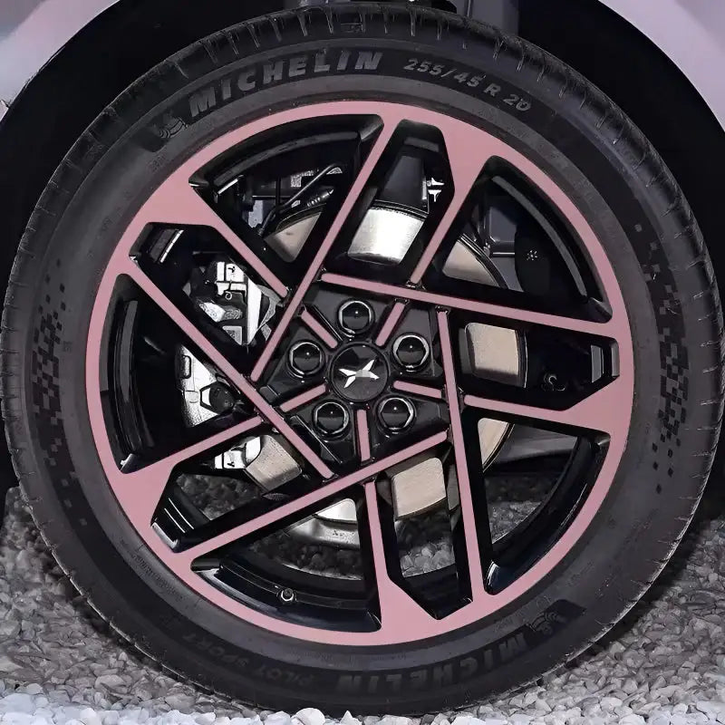 Autocolante de Modificação Blackout para Tampas das Rodas XPeng P7+ (5 Rodas)