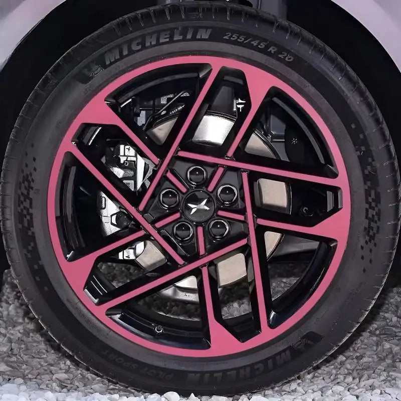 Autocolante de Modificação Blackout para Tampas das Rodas XPeng P7+ (5 Rodas)