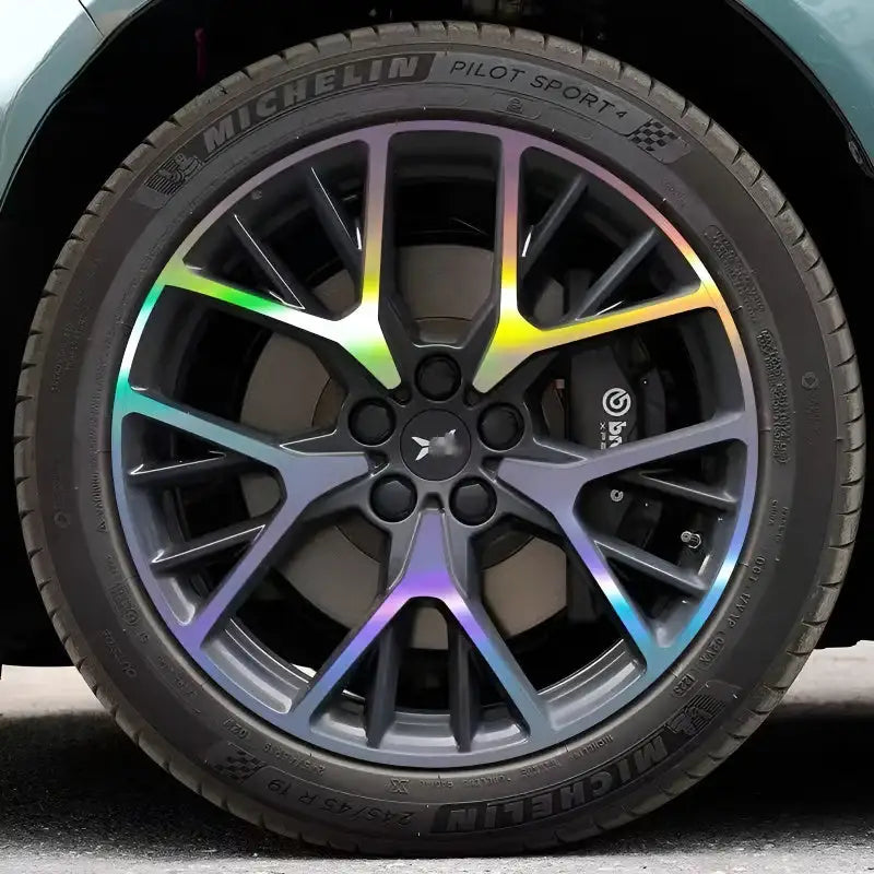 Autocolante de Modificação Blackout para Tampas das Rodas XPeng P7+ (5 Rodas)