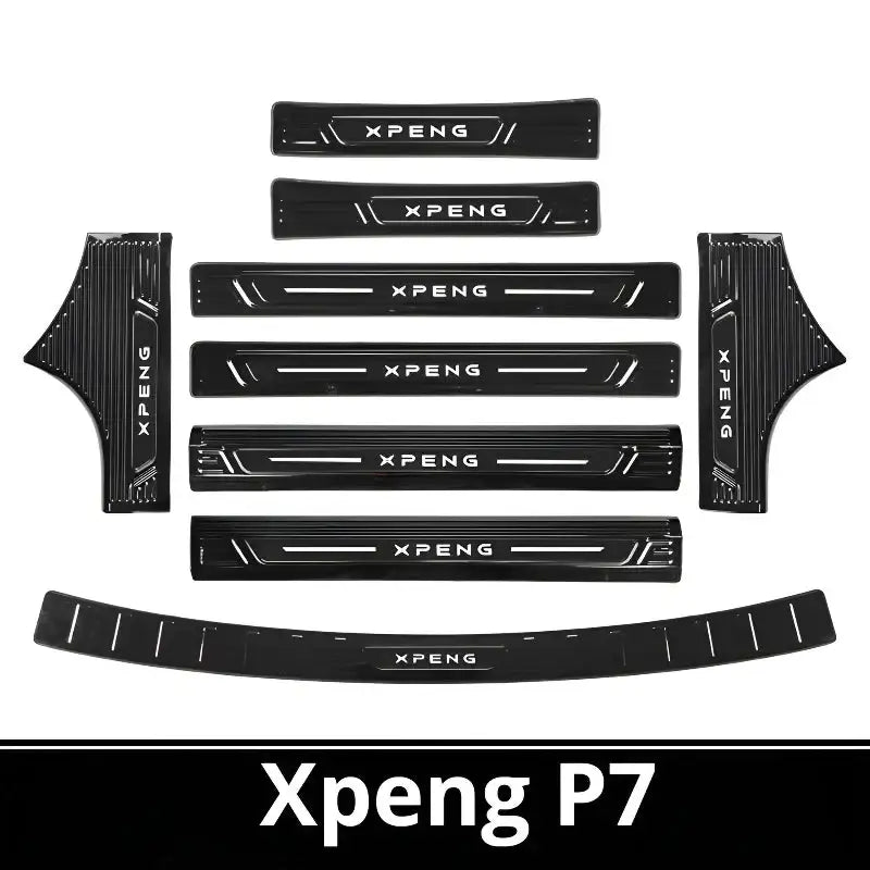 2025 Xpeng P7 Door Sill & Trunk Protection Strips | Stainless Steel Kick Guar