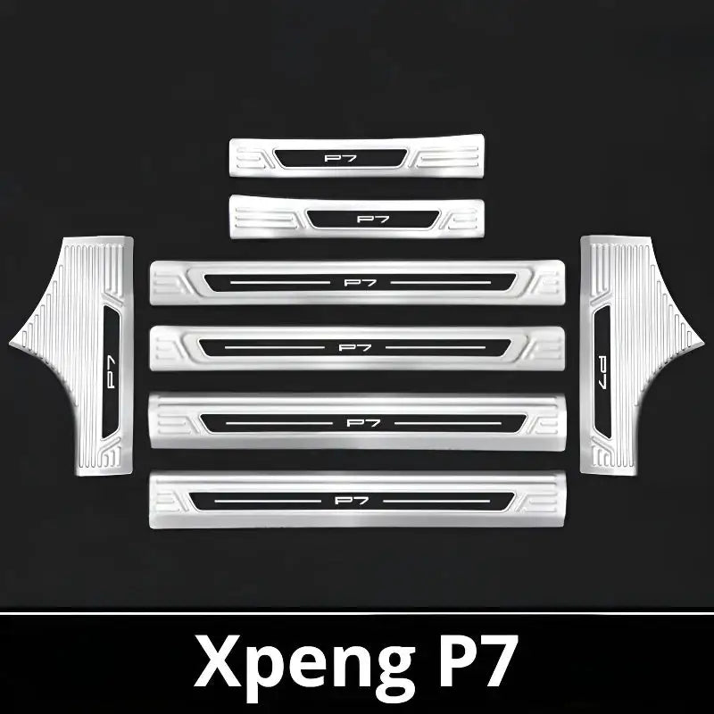 2025 Xpeng P7 Door Sill & Trunk Protection Strips | Stainless Steel Kick Guar