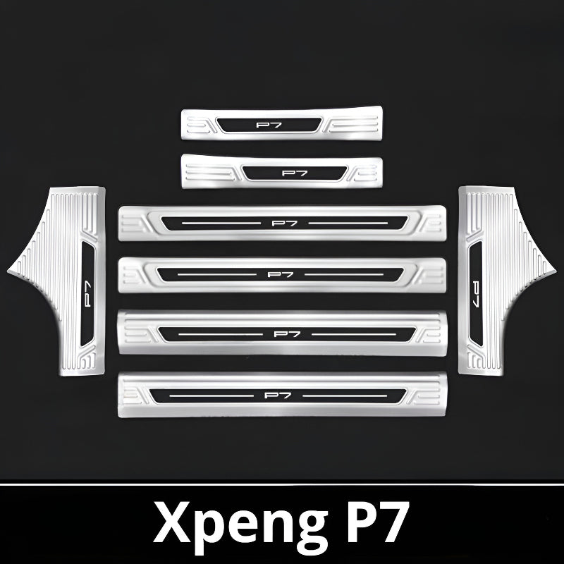 2025 Xpeng P7 Door Sill & Trunk Protection Strips | Stainless Steel Kick Guar