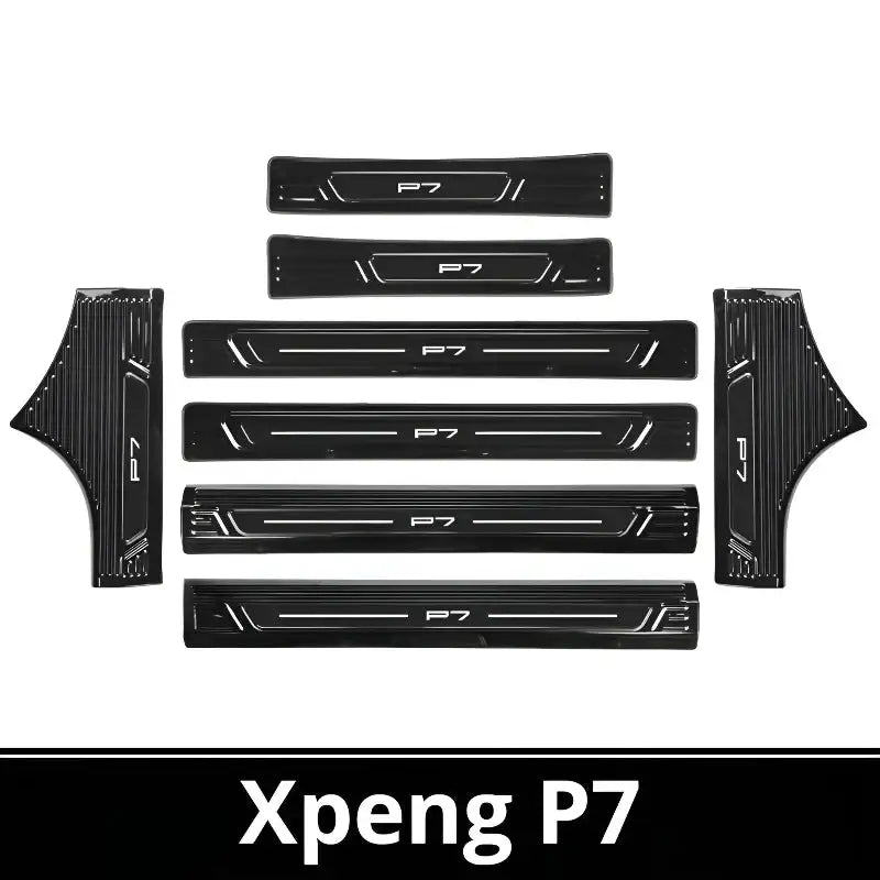 2025 Xpeng P7 Door Sill & Trunk Protection Strips | Stainless Steel Kick Guar