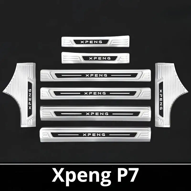 2025 Xpeng P7 Door Sill & Trunk Protection Strips | Stainless Steel Kick Guar