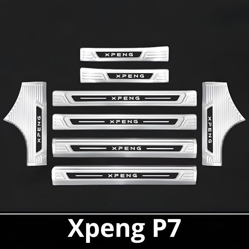 2025 Xpeng P7 Door Sill & Trunk Protection Strips | Stainless Steel Kick Guar