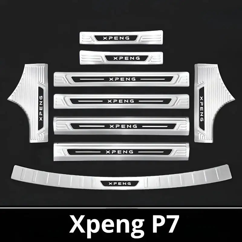 2025 Xpeng P7 Door Sill & Trunk Protection Strips | Stainless Steel Kick Guar