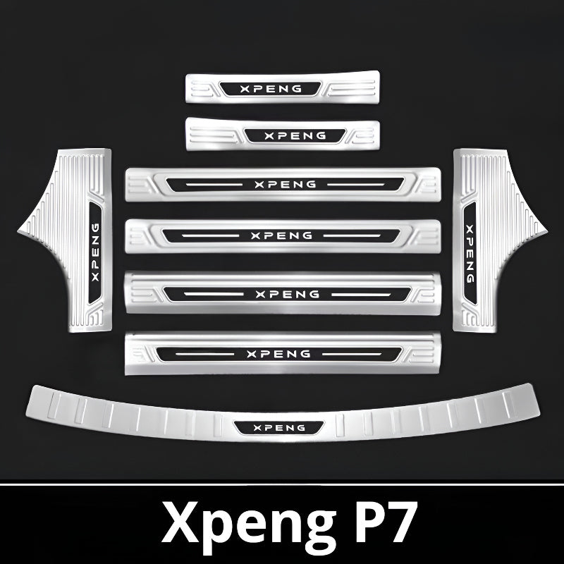 2025 Xpeng P7 Door Sill & Trunk Protection Strips | Stainless Steel Kick Guar
