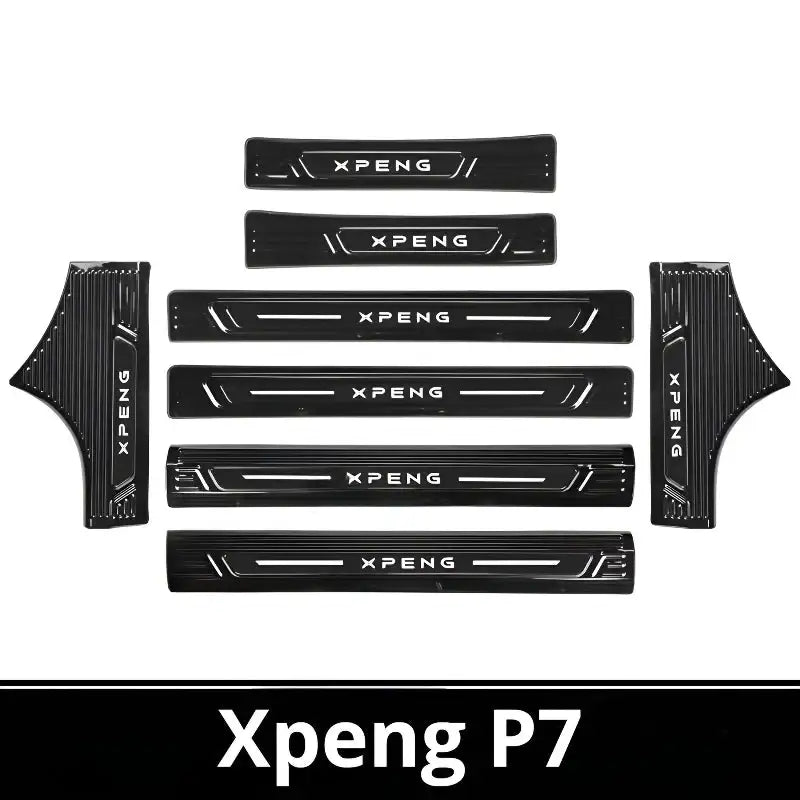 2025 Xpeng P7 Door Sill & Trunk Protection Strips | Stainless Steel Kick Guar