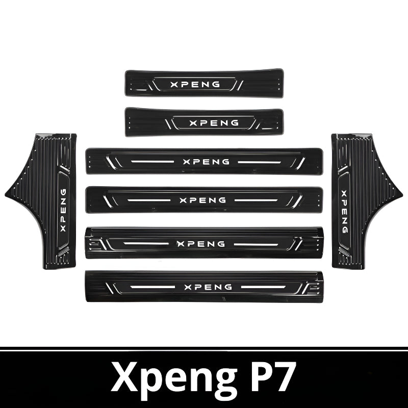 2025 Xpeng P7 Door Sill & Trunk Protection Strips | Stainless Steel Kick Guar