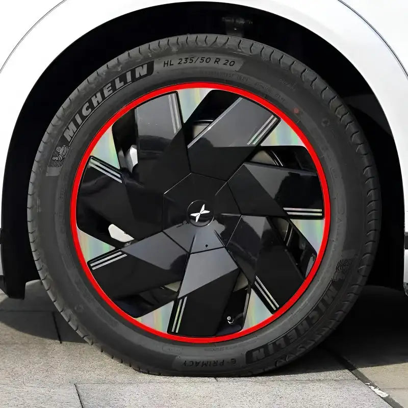 XPeng X9 Hubcap Sticker Blackout Modification