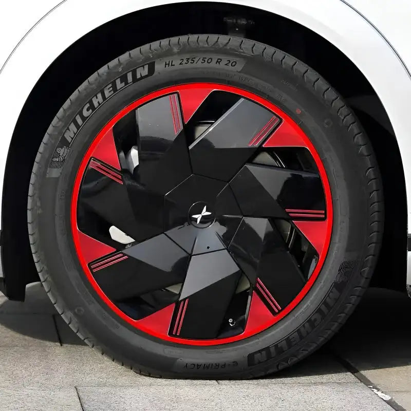 XPeng X9 Hubcap Sticker Blackout Modification