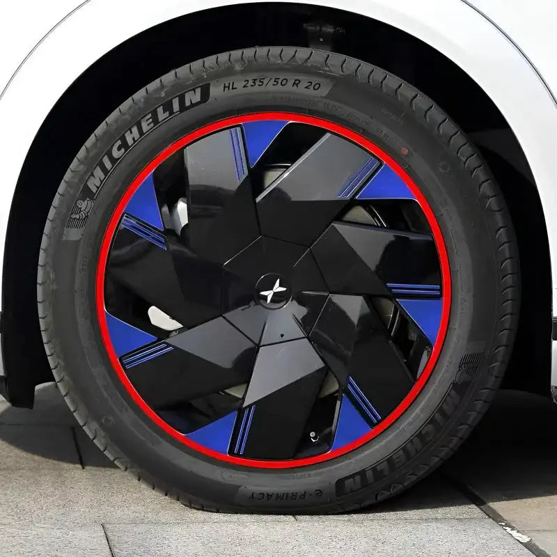 XPeng X9 Hubcap Sticker Blackout Modification