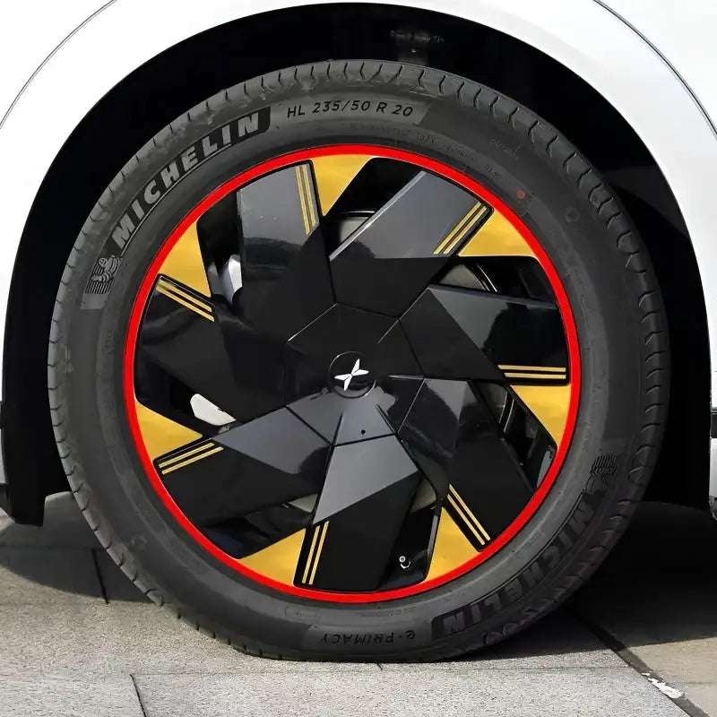 XPeng X9 Hubcap Sticker Blackout Modification