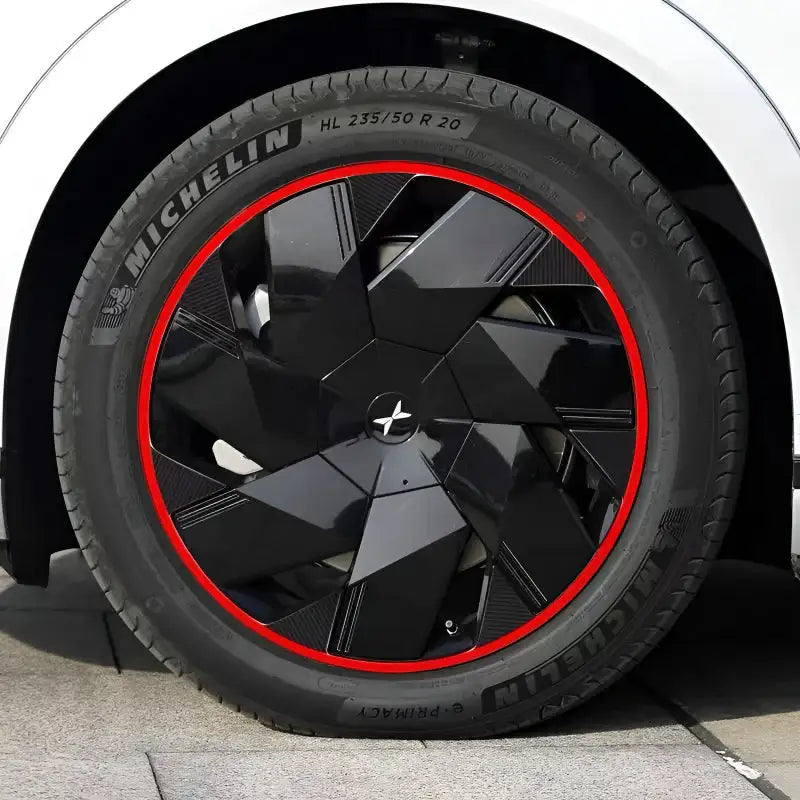 XPeng X9 Hubcap Sticker Blackout Modification