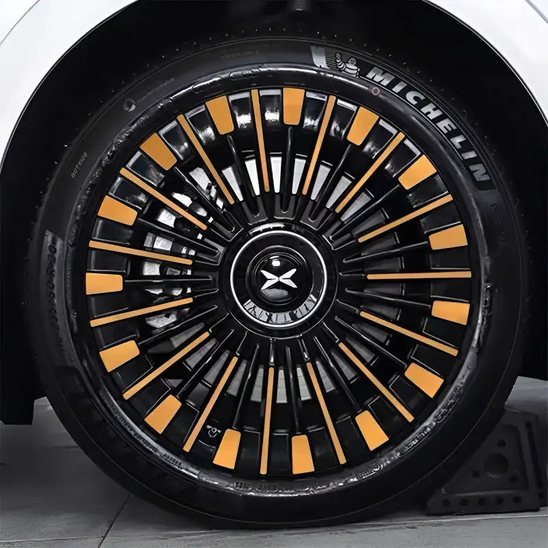 XPeng X9 Hubcap Sticker Blackout Modification