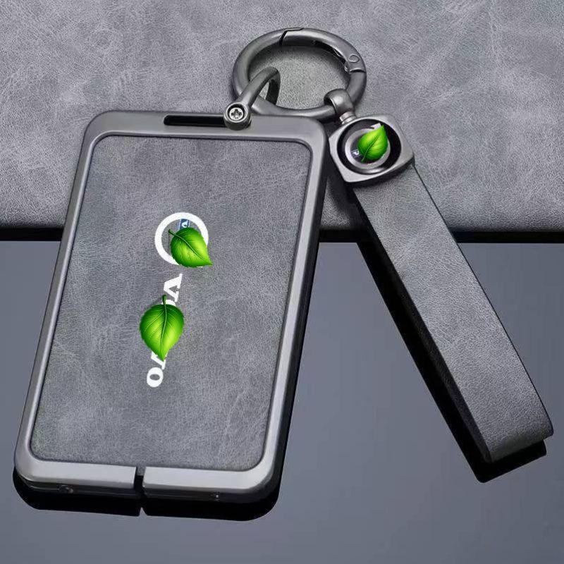 NFC Proximity Card Key Cover for Volvo EX30 -Premium Zinc Alloy & Cowhide Protector